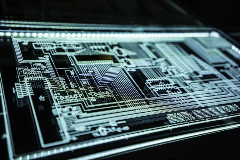 Glowing circuit board
