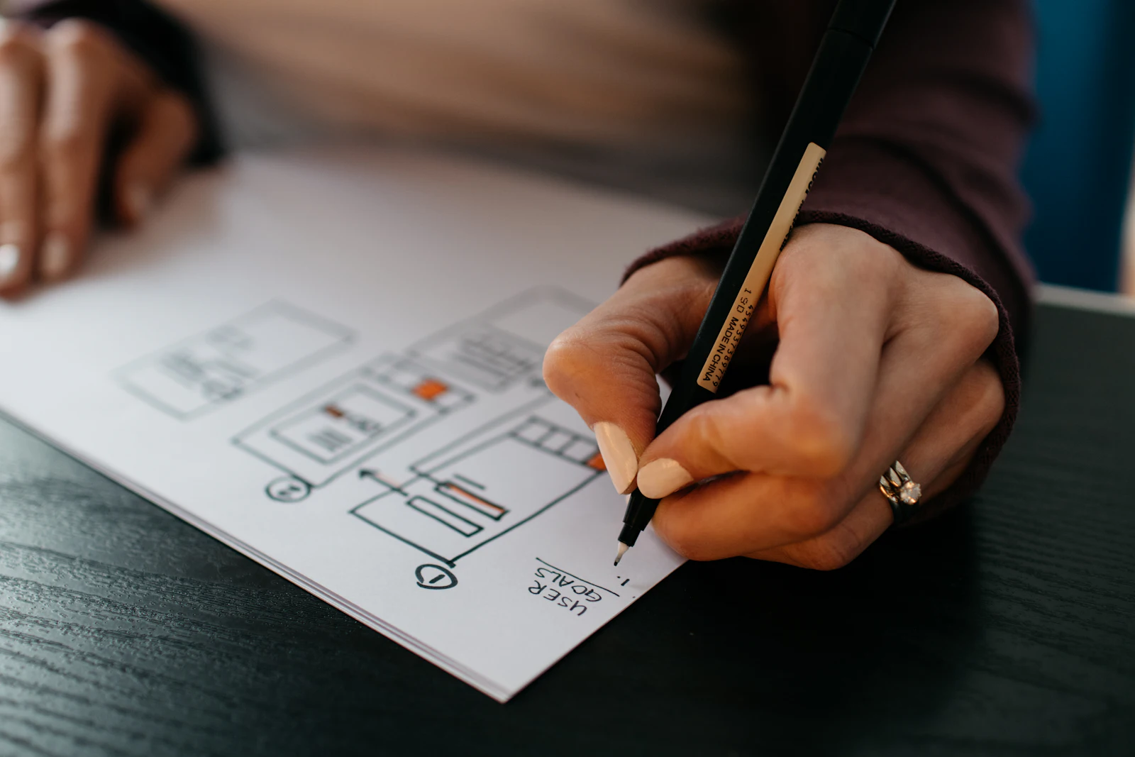 Hire app developers – BongDevs designer sketching app wireframes